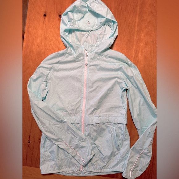 ivivva lululemon girls WINDBREAKER jacket mint green girls 14 LIKE NEW - Picture 1 of 5